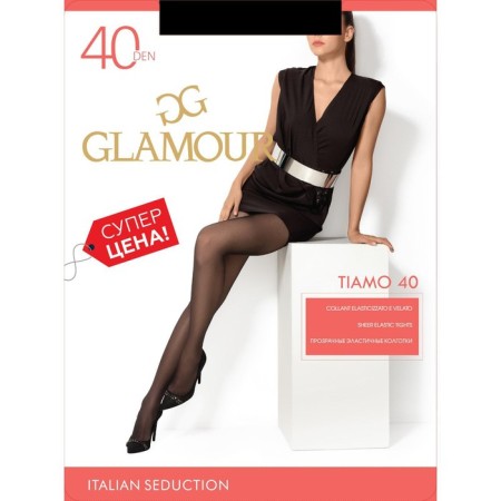 Female Kapronovy tights, Glamor Tiamo 40 den, tan color (Daino), size 5