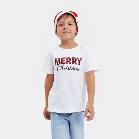 T-shirt Children's KAFTAN "Merry Christmas", size 28 (86-92), white color-4