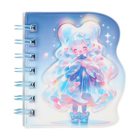 Notebook Gift Book on the comb 80l, line, color block, cover. 3D anime (10.2x10.5cm) 10539