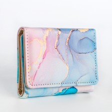 Women's wallet on the button, lilac color