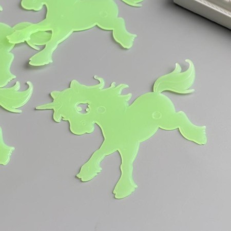 Plastic sticker phosphorus "unicorns" set of 4pcs mix 17x12 cm-2