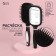 The comb is massage, wide, with a mirror, 8.3 × 24 cm, black/white color