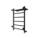 Water towel "Sanprise" Aurora P6, 400x700 mm, with a shelf, left, black matte