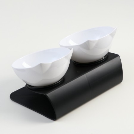 Plastic bowls on a black stand 27.5 x 14 x 15 cm white-3