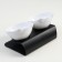 Plastic bowls on a black stand 27.5 x 14 x 15 cm white