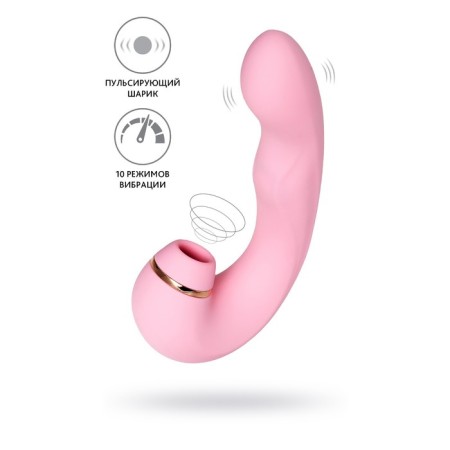 Multifunctional stimulator of the Jos Juna clitoris, pink color, 15 cm