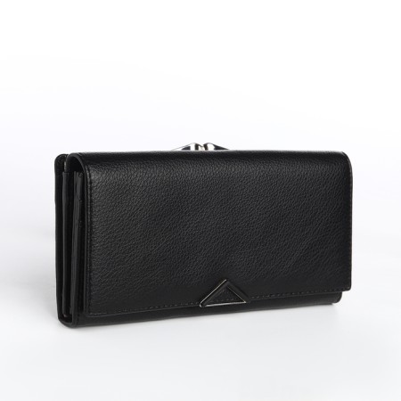 Women's wallet on a magnet, black color