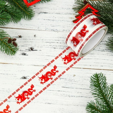 New Year's adhesive tape with the logo "Dragons", 48 x 45 m, 45 μm
