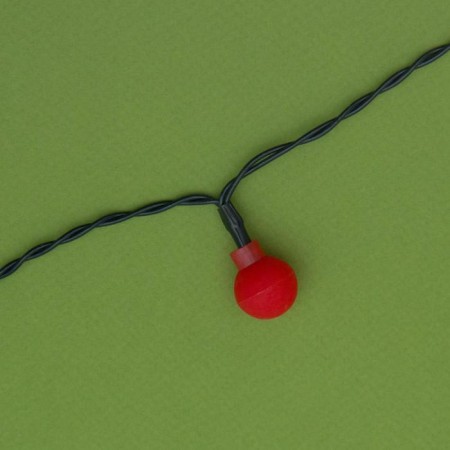 Garland “thread” 4.5 m with nozzles “balls”, IP44, dark thread, 30 LED, red glow, 2 modes, solar battery-4