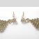 Earrings with rhinestones "fish" miniature, white color in gold