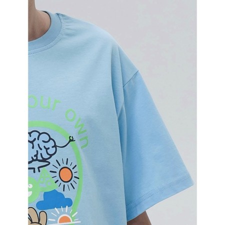 T -shirt for boys, height 152 cm, blue color-2