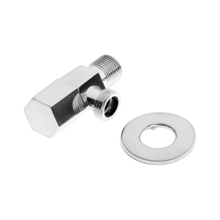 Кран угловой ZEIN engr, 1/2" х 1/2", кран-букса латунь/керамика, нерж. сталь, хром-4