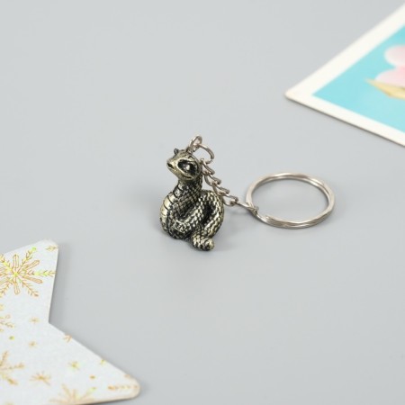 Polystone keychain "Snake" bronze mix 1.5x1.5x3 cm-4