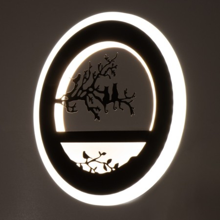 Sconces "Birds on the branch" LED 24W 3000-4000K Black 22x3.5x22 cm-2