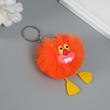 Fluffy on the ring "Zubastik" orange 7.6x6x6 cm-2