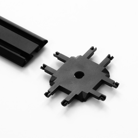 Connector SLIM "X-shaped" 4-filled black 0.7x4x2cm-2