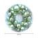 Tablecloth “Wreath decorated with balls”, round, Saten, D = 150 cm