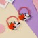 Hair elastic band "Gloss Glice" (set 2 pcs) panda, 3 cm, red