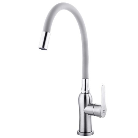 Fashun A54801-12 kitchen mixer, single-leaf, flexible spout, stainless steel, gray