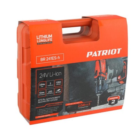 Drill-shuruvumvets Patriot Br241ES-H, 24 V, Li-Ion, 2x2 Ah, 33 Nm, shock-11