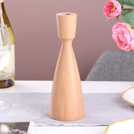 Candlestick, model No. 12, 9 x 25 cm, beech-1
