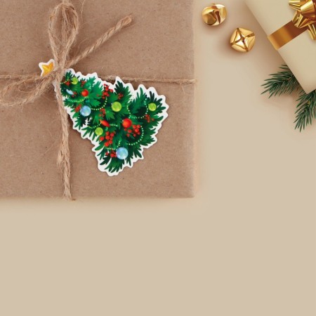 Schildik decorative for the gift "Christmas tree", 5 x 7 cm, New Year-1