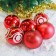 Set of balls plastic D-10 cm, 6 pcs "Assorted circles" red