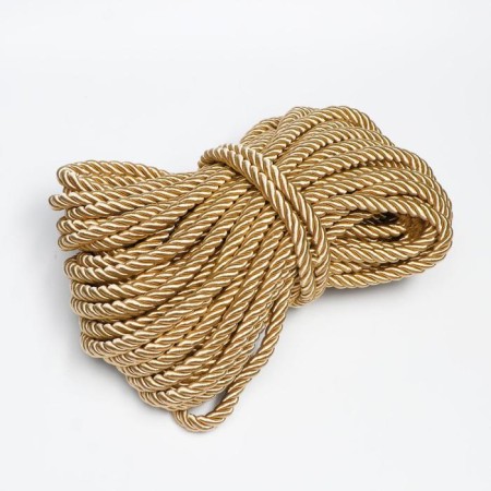 Cord for decor and finishes, twisted, decorative, brown, without braid, 12 mm x 25 m