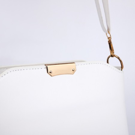 Bag Cross-Bodi with a zipper, white color-3
