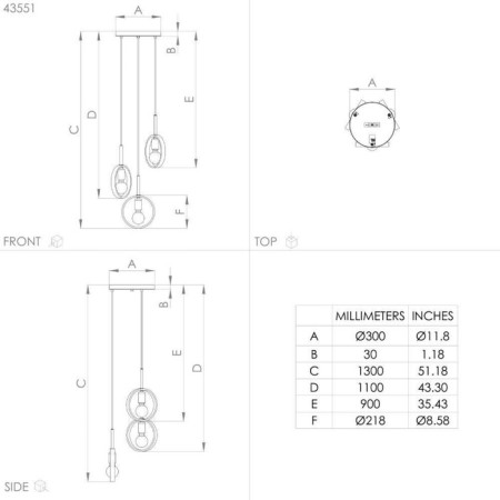 Люстра IPSDEN, 3X40Вт E27-3