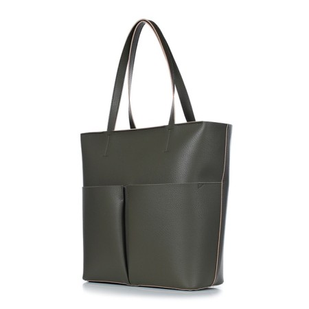 Female bag, artificial leather, 44x12.5x34 cm, olive