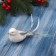Jewelry decoration "Little Bird" (set of 3 pcs) 5x11.5 cm, white