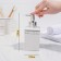 A set of accessories for the bathroom "Curls", 4 items (soap dish, soap dispenser, 2 glasses), white color