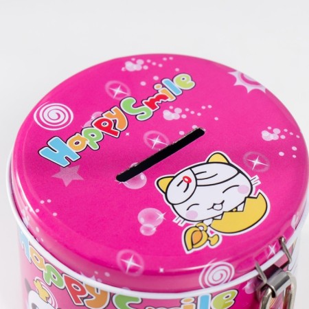 Piggy bank Metal with a lock round "Beast" MIX 6.5x8x8 cm-6