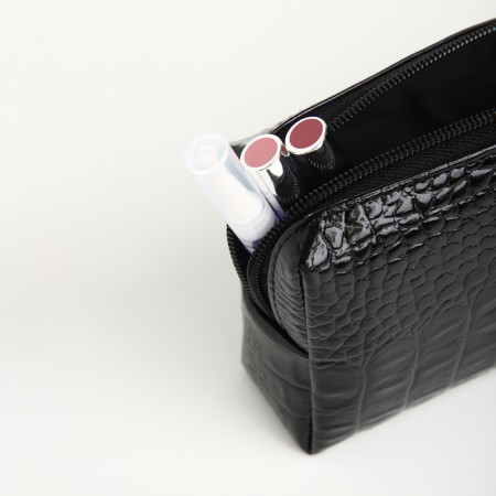 Lightning cosmetic bag, Textura, black color-6