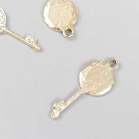 Decor for creativity metal, enamel, rhinestones "Ceyes with the heart in the middle" 3.1x1.3 cm-1