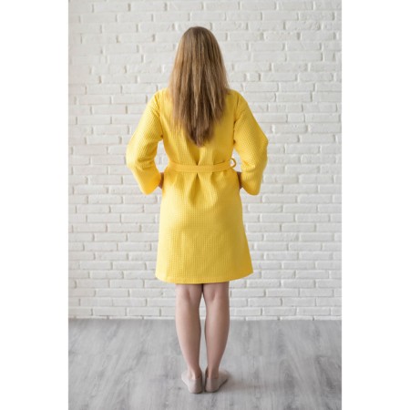 Female robe, shalka+kant, size 46, lemon, waffle-2