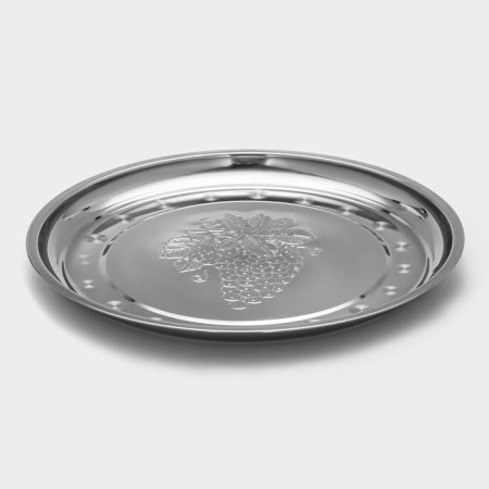 Stainless steel tray “Grape Vine”, 30 × 2 cm