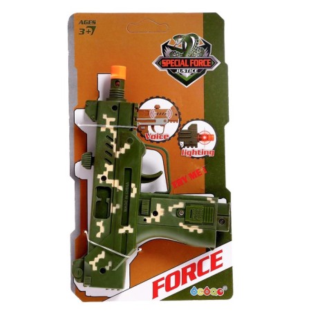 The Uzi automatic machine, light and sound effects, works from batteries, mix-9