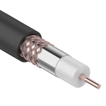 REXANT RG-6U, CU, 75 Ohm cable, 100 m, black, external, 01-2222