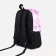 A backpack with a zipper, 3 outer pockets, lilac color