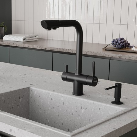 Kitchen mixer Wasserkraft A8367, double -leaf, with access to drinking, black-9