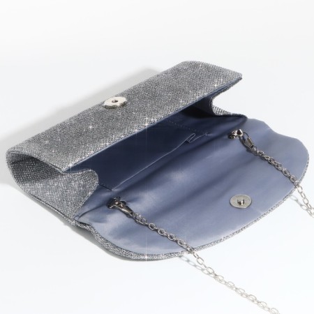 Magneta bag, long chain, silver color-4