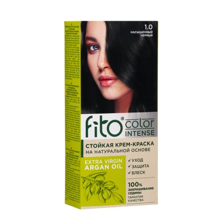 Persistent hair cream Fito Color Intense Complete 1.0 saturated black, 115 ml