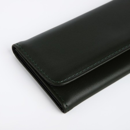 Women's wallet on a magnet, the color is dark green-2