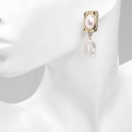 Earrings with pearls "exclus" velvet mach, color gold-3