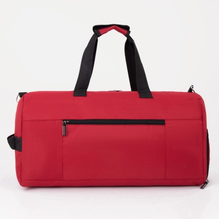 Sports bag with lightning, shoes, external pocket, red color-1