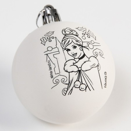 New Year's ball for coloring, ball size 5.5 cm, princesses: Cinderella-1