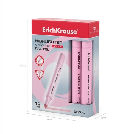 Erichkrause Visioline V-17 Pastel, 0.6-4.5 mm, water-based ink, pink, pink-2