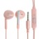 R-8 headphones, wired, inserts, microphone, 1 m, jack 3.5 mm, pink